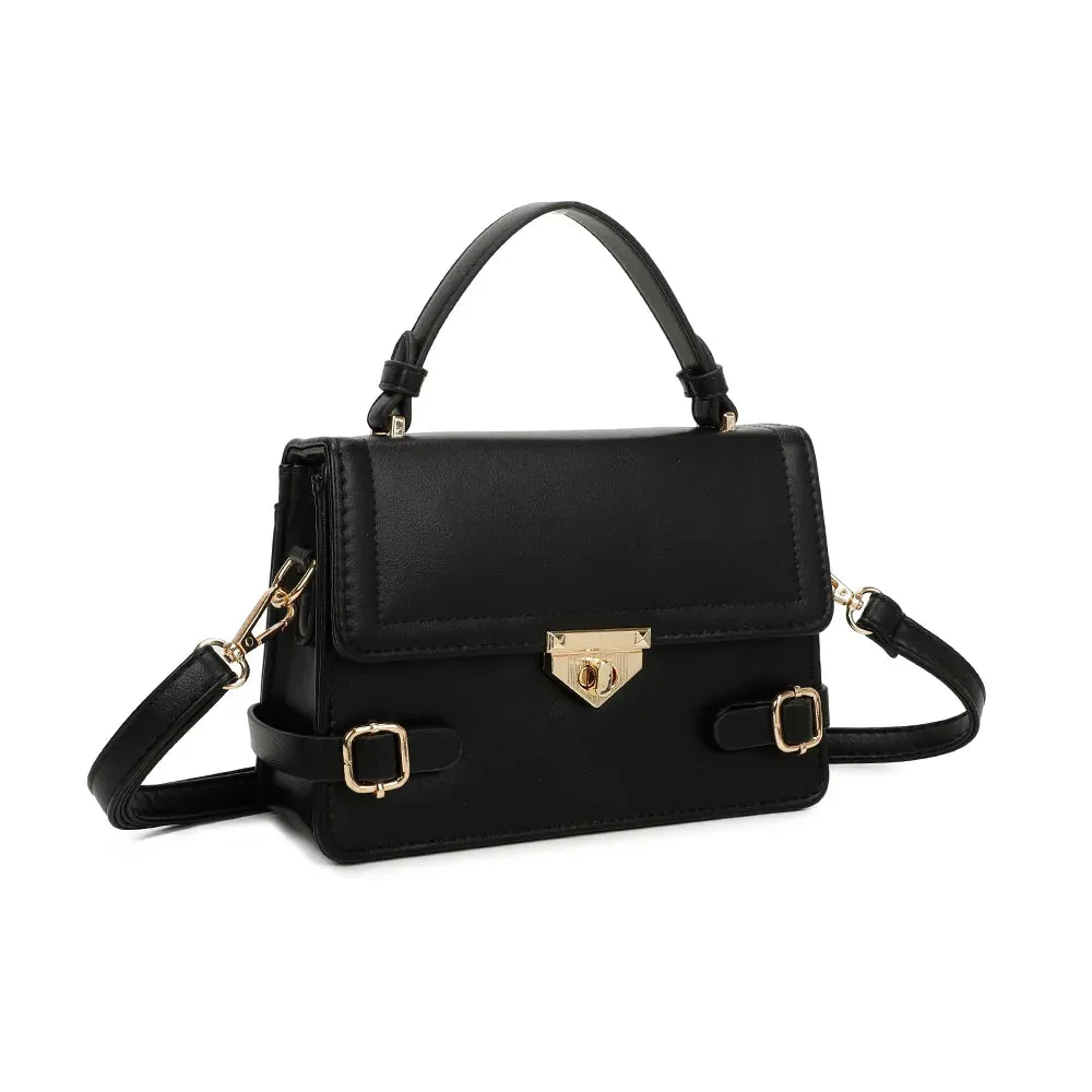 Gallantry Petit Chic petit sac rabat noir doré