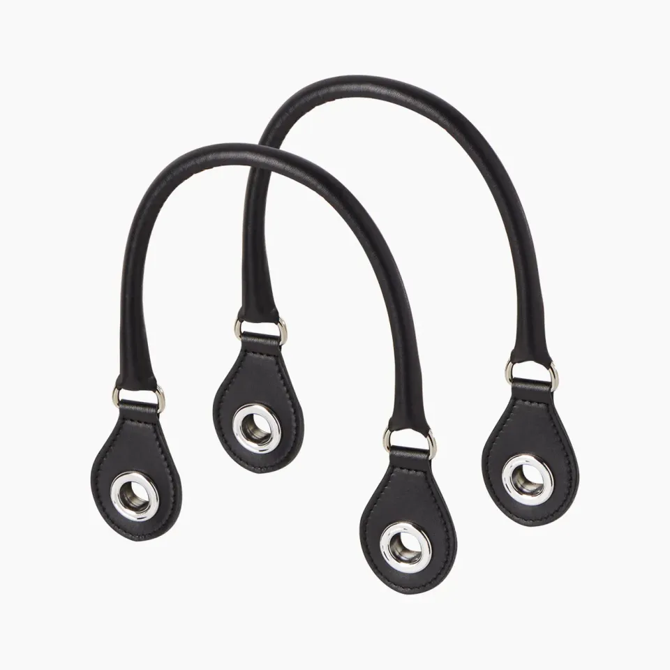 O bag anses goutte perforées noires effet nappa