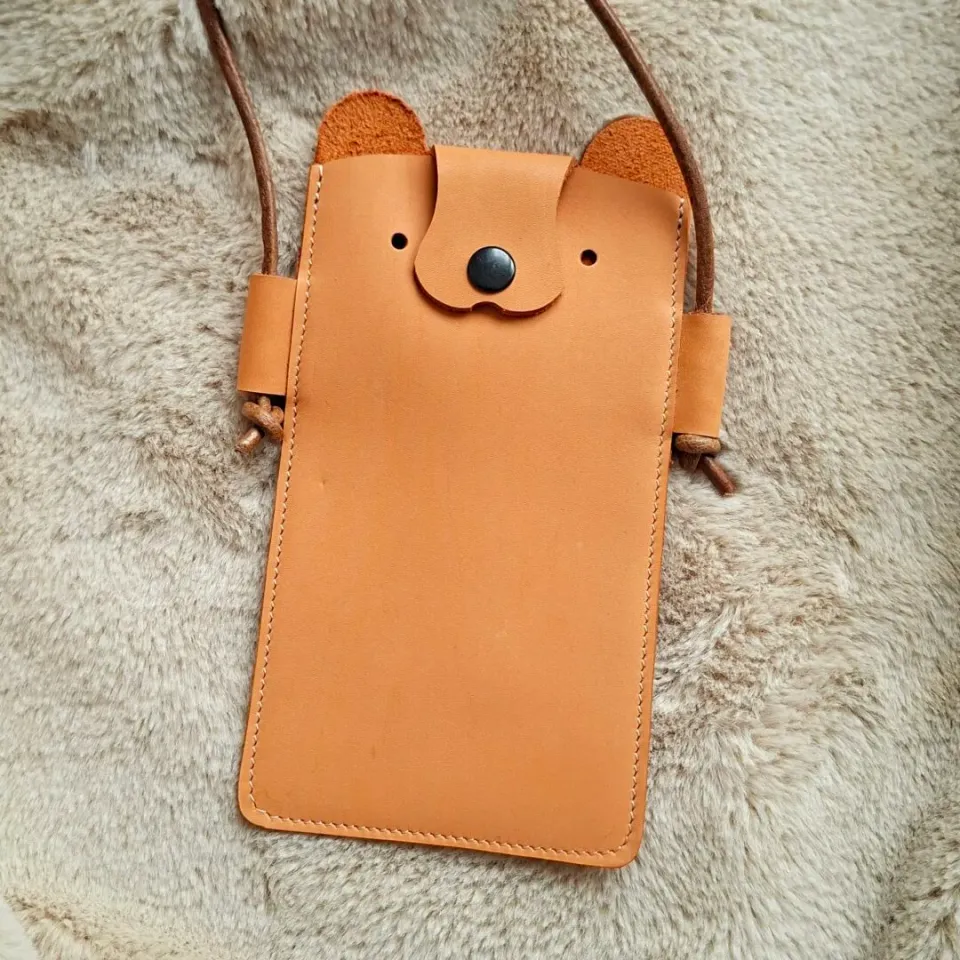 Atelier Anne R Frère des Pins pochette portable cuir orange