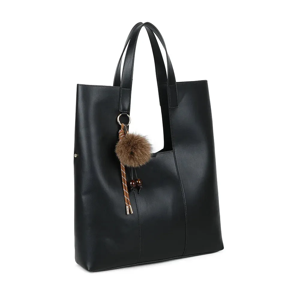 Gallantry Erythéa cabas Noir grand pompon