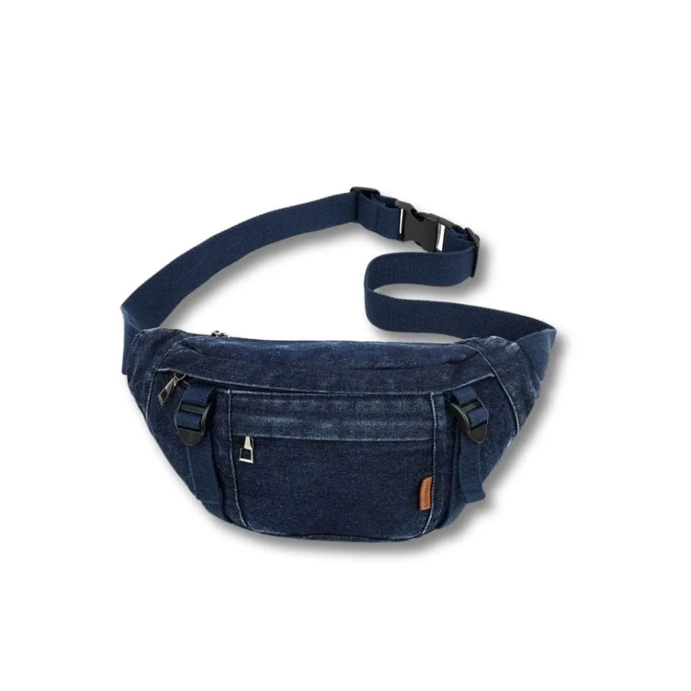 Maison Sacoches Jeana sac banane femme jean bleu