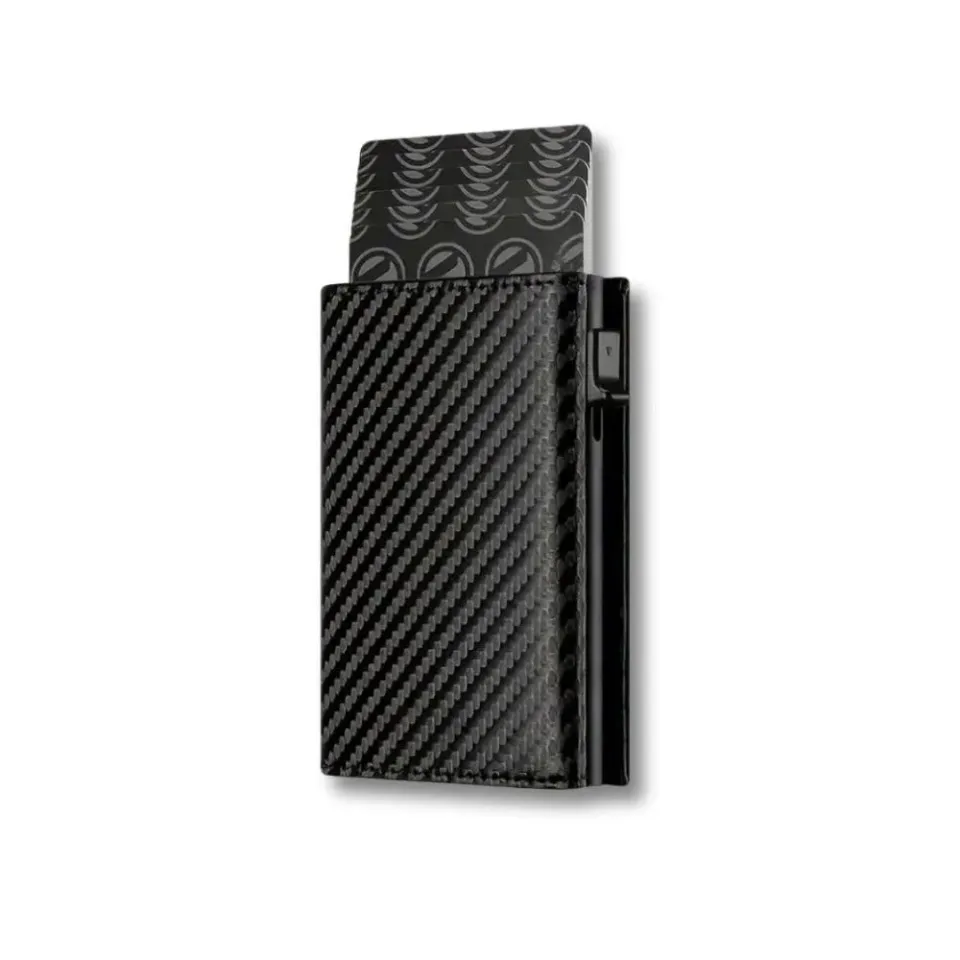 Maison Sacoches Oris porte-monnaie homme noir carbon RFID
