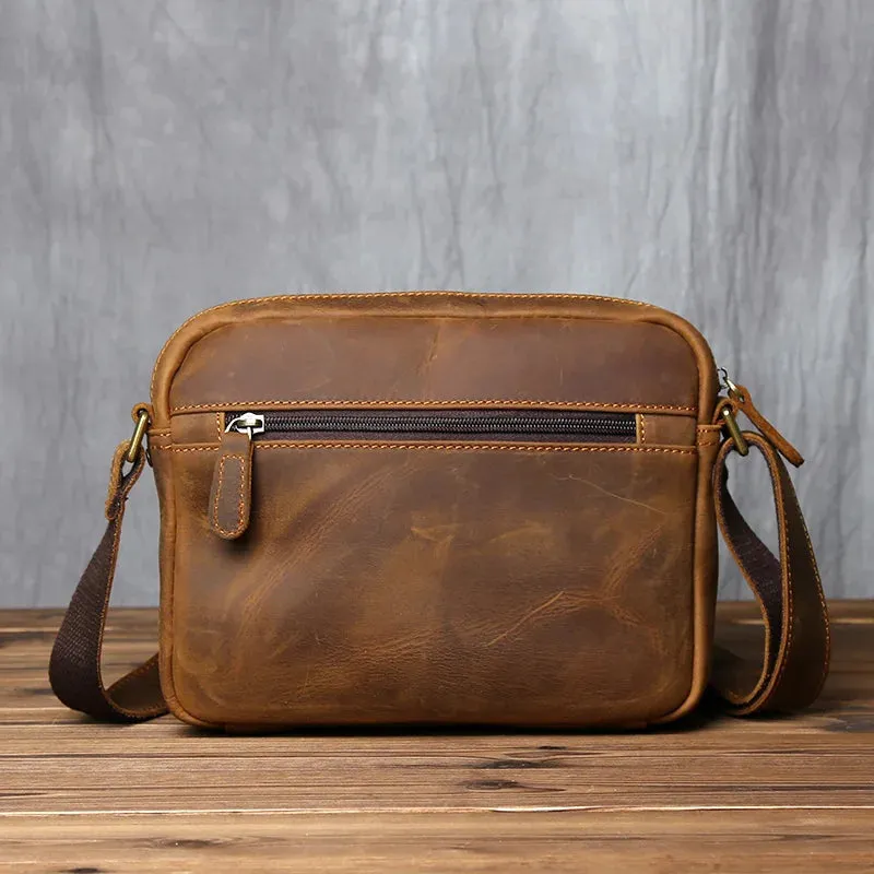 Mon Sacoche Messenger sacoche cuir homme marron foncé vintage