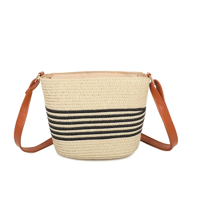 Gallantry Paris Solea bandoulière beige-noir paille