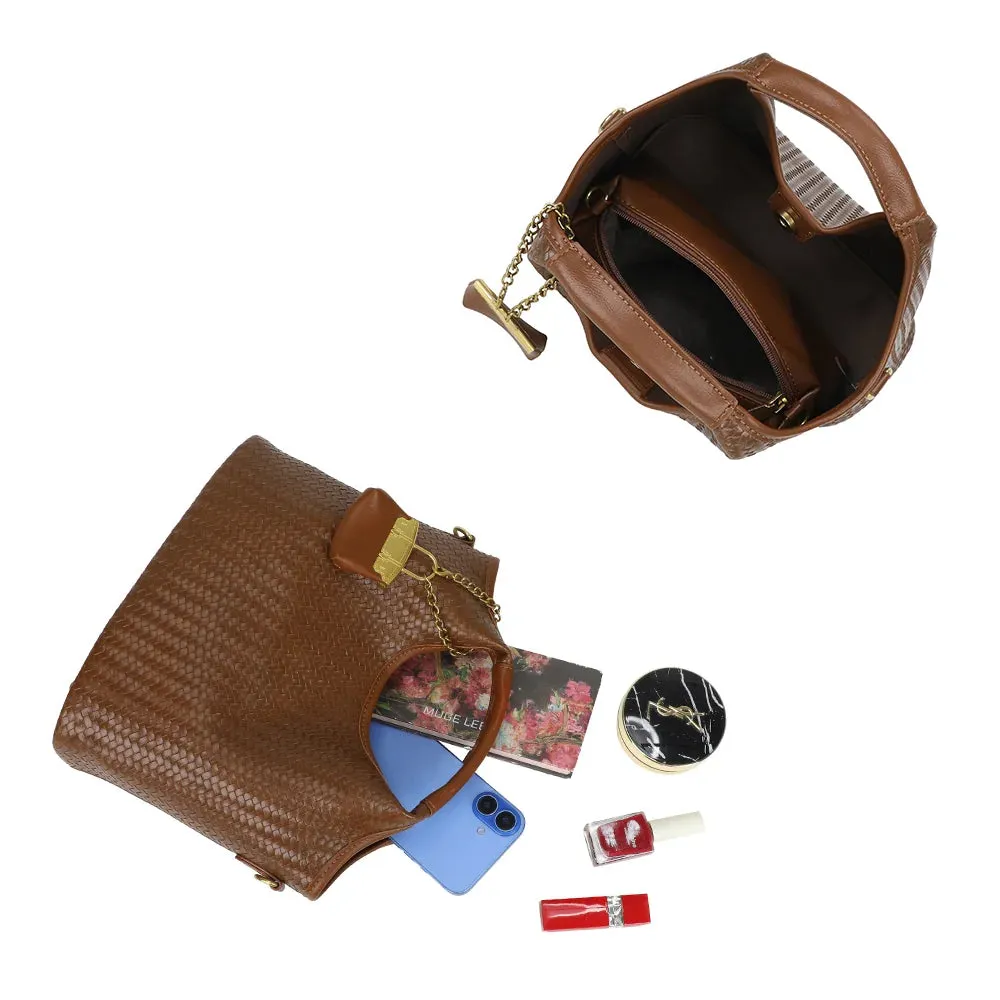 Gallantry Paris La Caramelle sac à main marron effet tressé