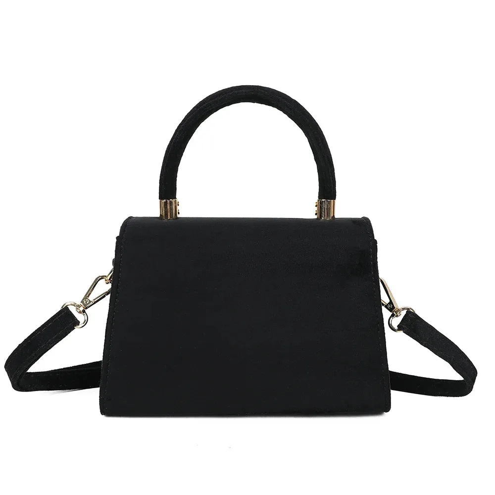 Gallantry La Petite Élégante sac à main Noir suédine