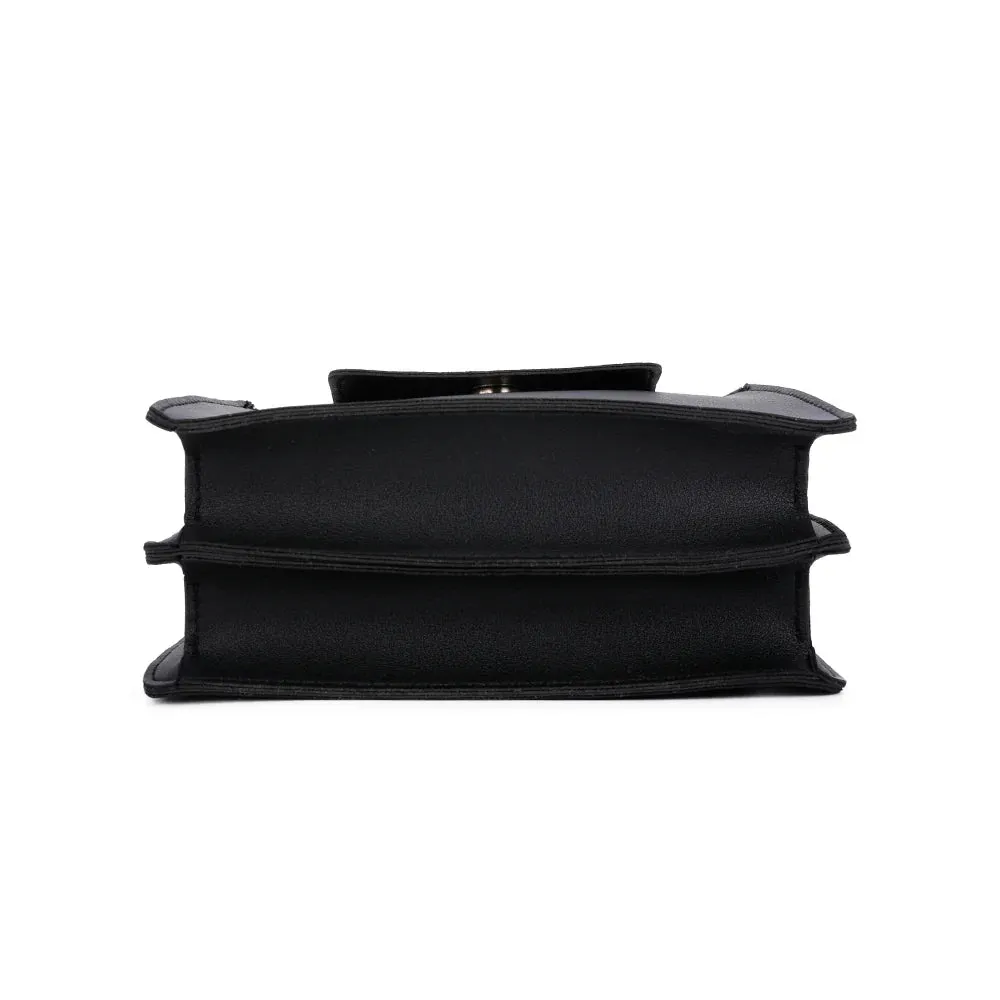 Gallantry Paris La Céleste sac à main noir rabat doré