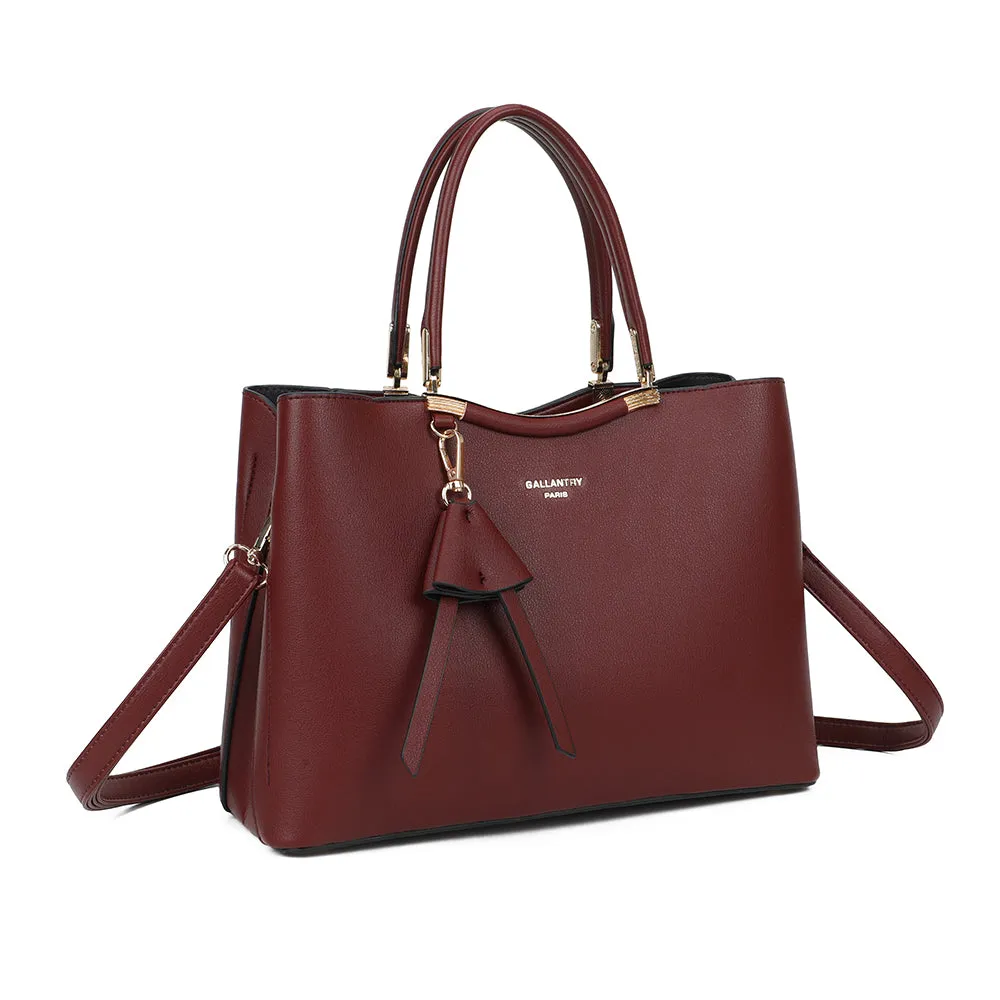 Gallantry Le Azalée sac à main bordeaux grainé