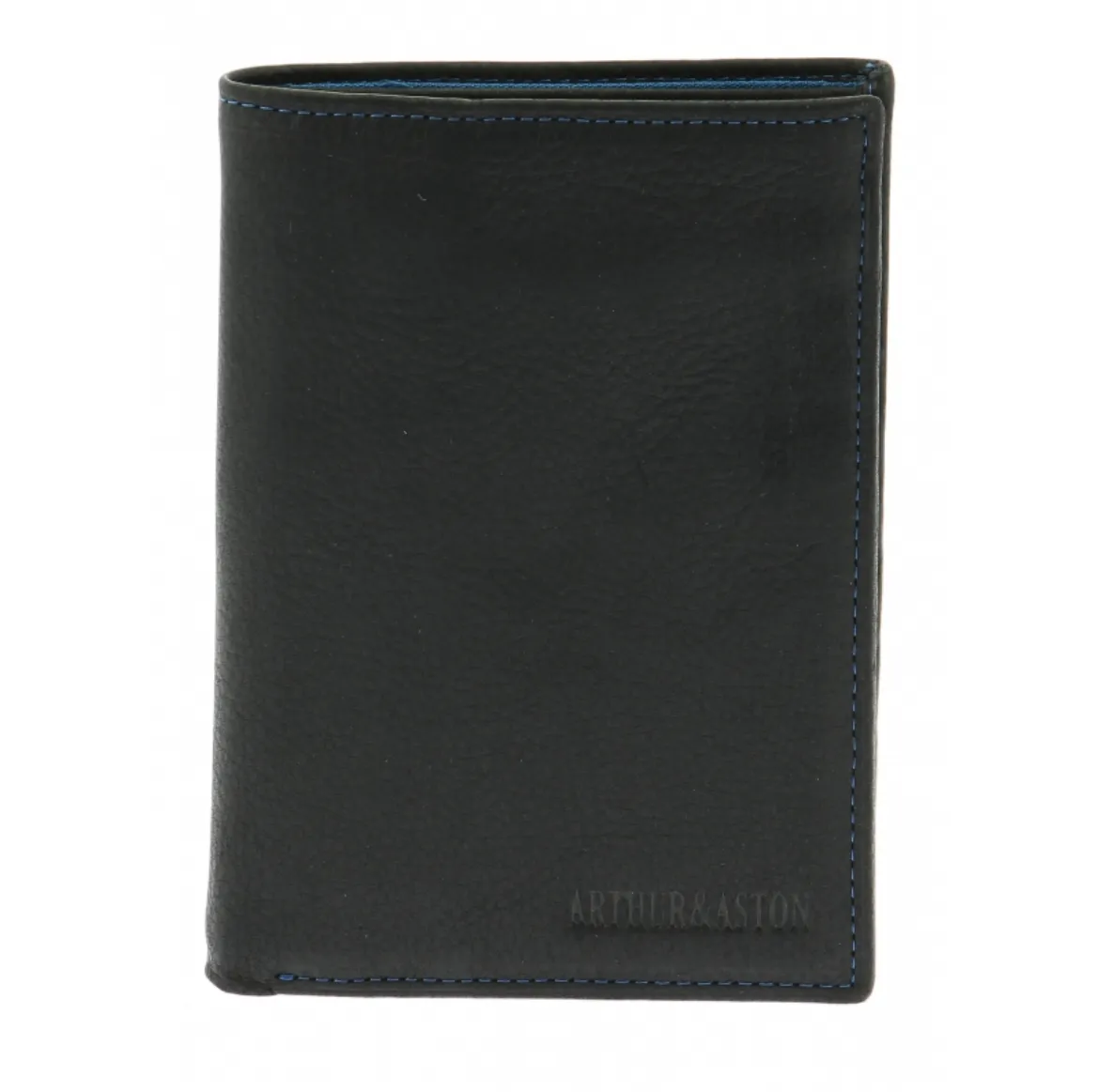 Hexagone Cuir AA Classique portefeuille cuir Marron fil orange