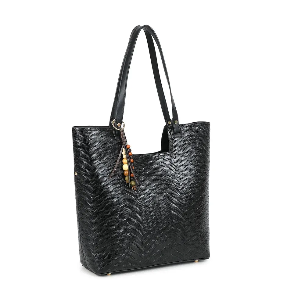 Gallantry Paris Honey sac cabas noir tressé