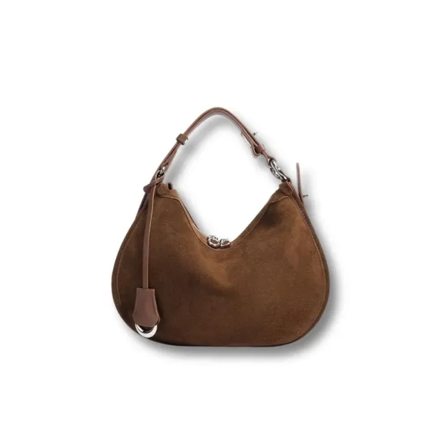 Maison Sacoches Solange sac demi-lune daim