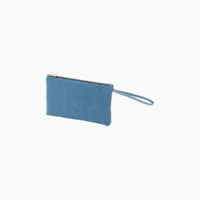 O bag ponza pochette zip bleu clair anse courte