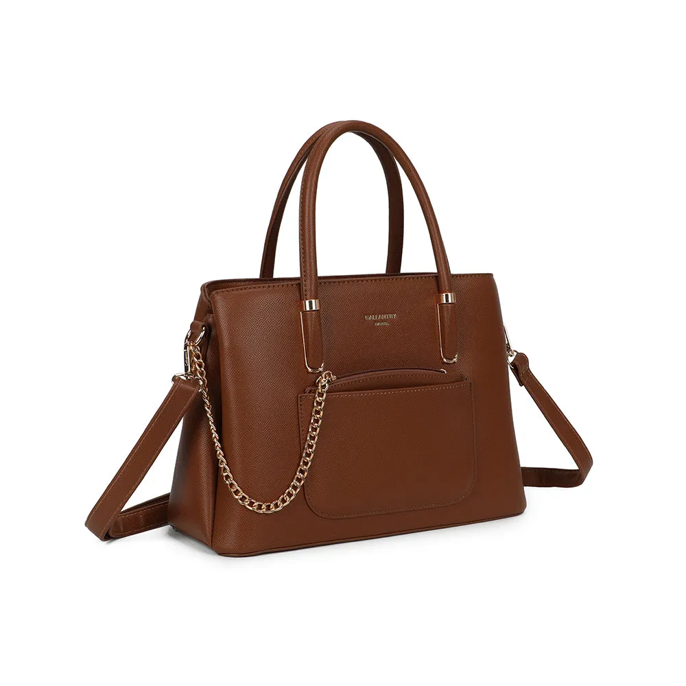 Gallantry La Valdine sac à main Marron foncé chaîne