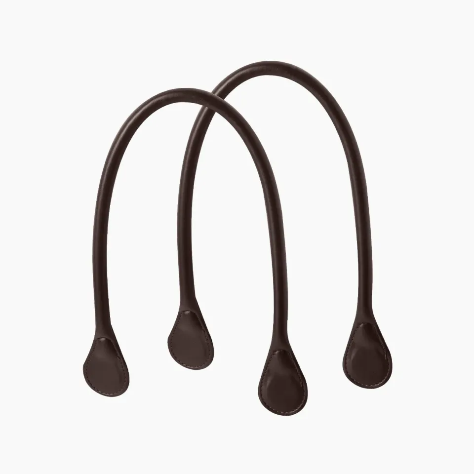 O bag anse longue cuir sac marron foncé