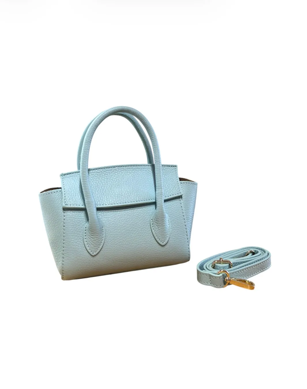 Hexagone Cuir Candy sac cuir jaune sorbet pastel