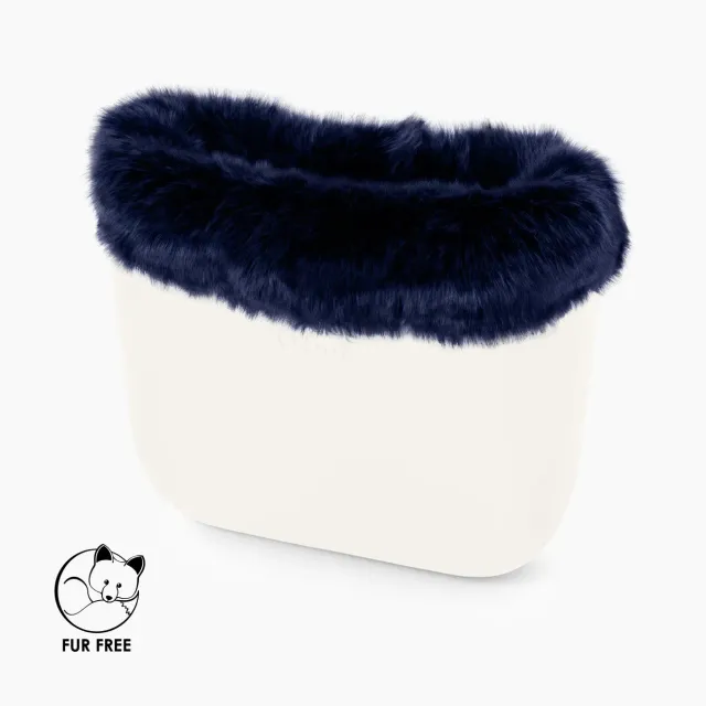 O bag Bordure sac fourrure renard bleu