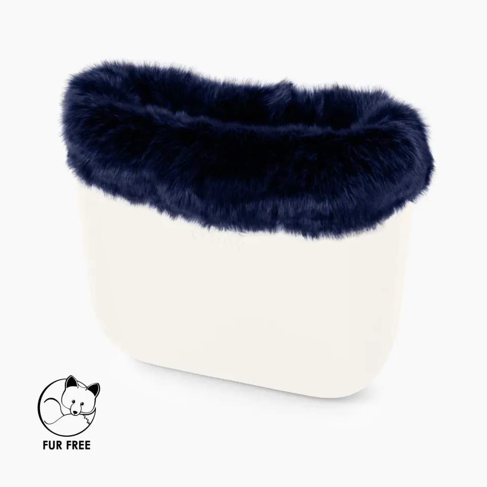 O bag Bordure sac fourrure renard bleu