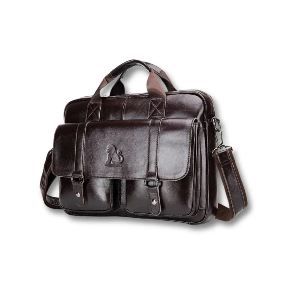 Maison Sacoches Yoris cartable homme cuir Marron 15"