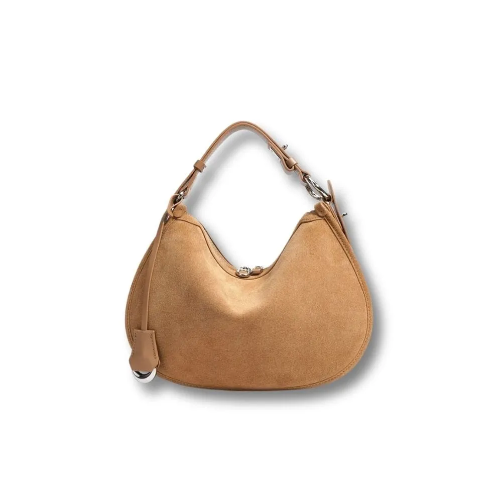 Maison Sacoches Solange sac demi-lune daim