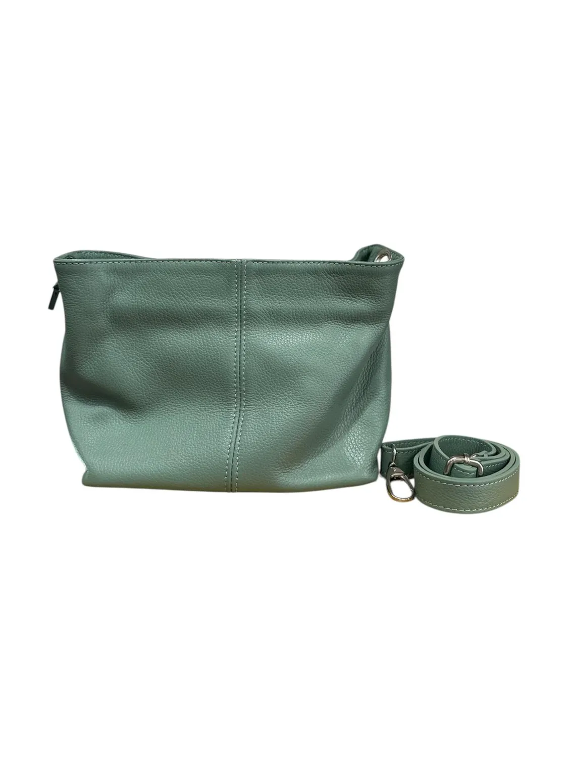 Hexagone Cuir Mini Alex sac bandoulière cuir Menthe 29 cm