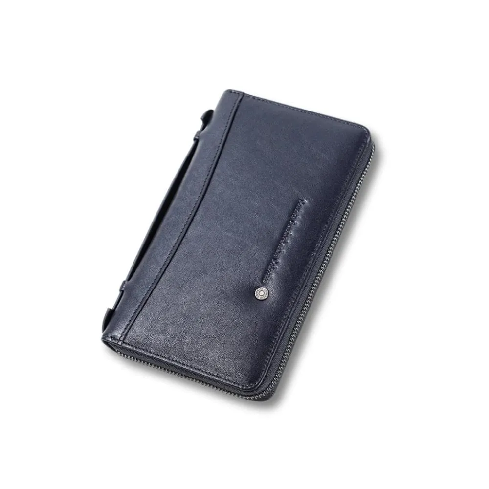 Maison Sacoches Lino pochette homme Café cuir 20 cm