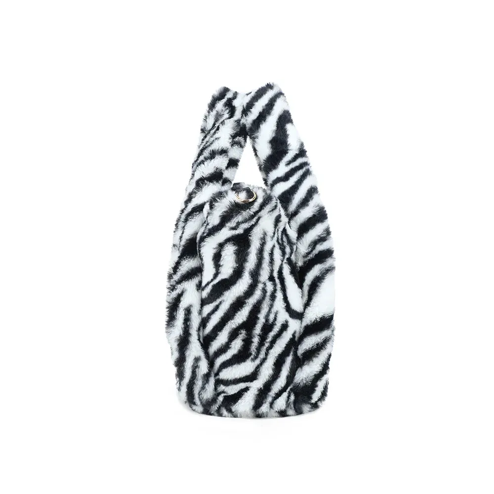 Gallantry Paris Léona Douceur cabas fourrure zèbre peluche