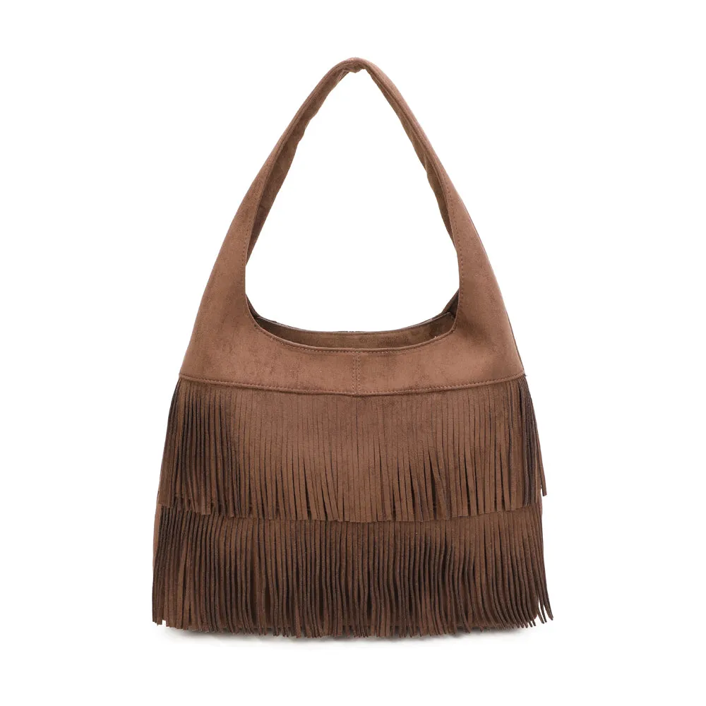 Gallantry Paris Ondaya sac hobo noir franges suédine