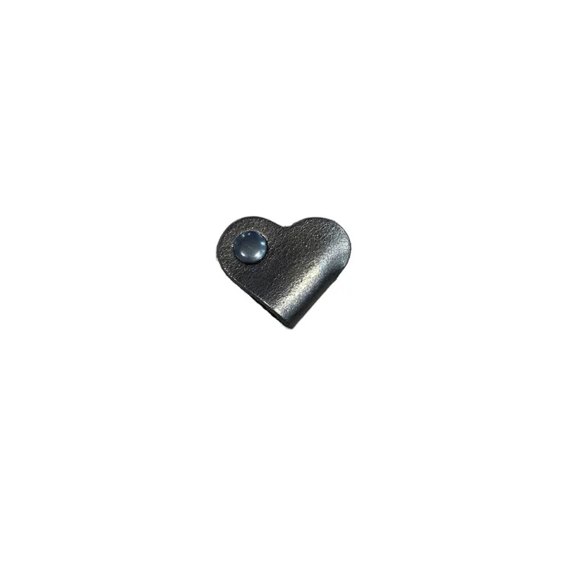 Hexagone Cuir Cœur attache-câble cuir Noir