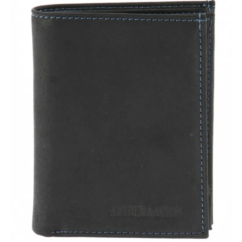 Hexagone Cuir AA-Vertical portefeuille homme marron cuir gras