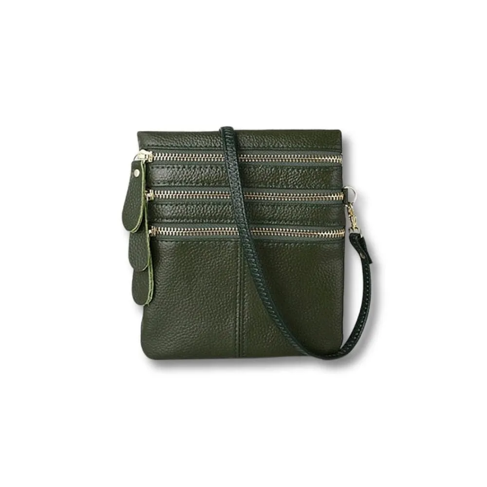 Maison Sacoches Lilia sac à main cuir noir zippé