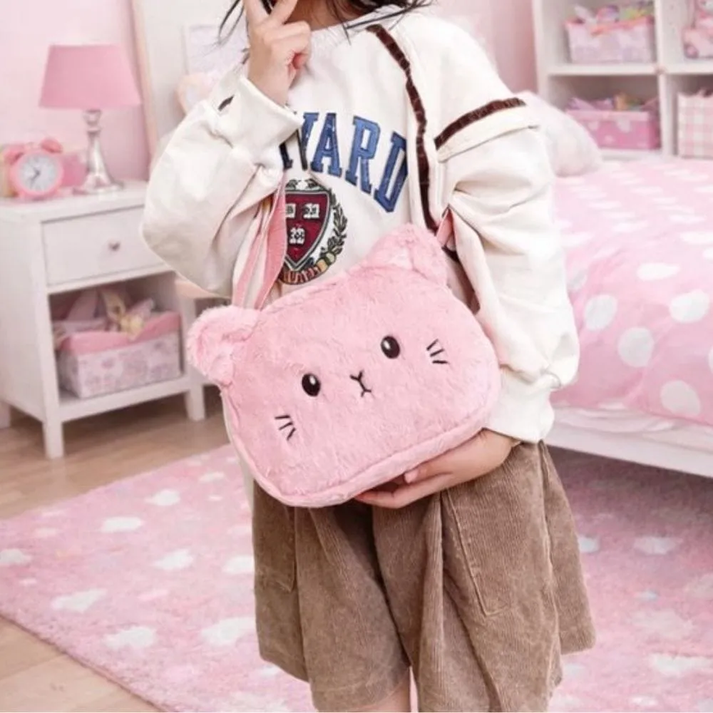Maison Sacoches Zazou sac enfant chat blanc fourrure
