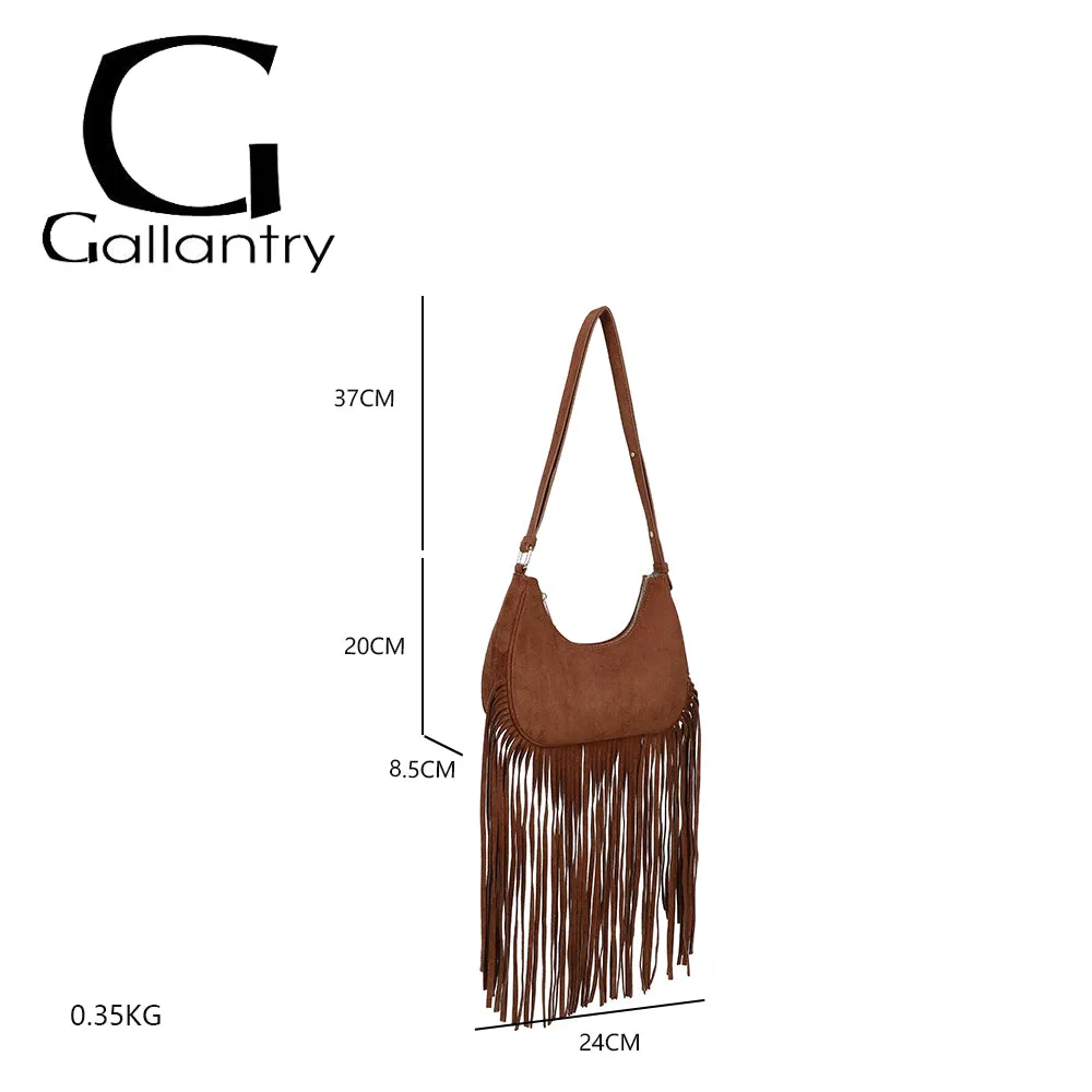 Gallantry Paris Arizona Suédine sac bandoulière taupe foncé