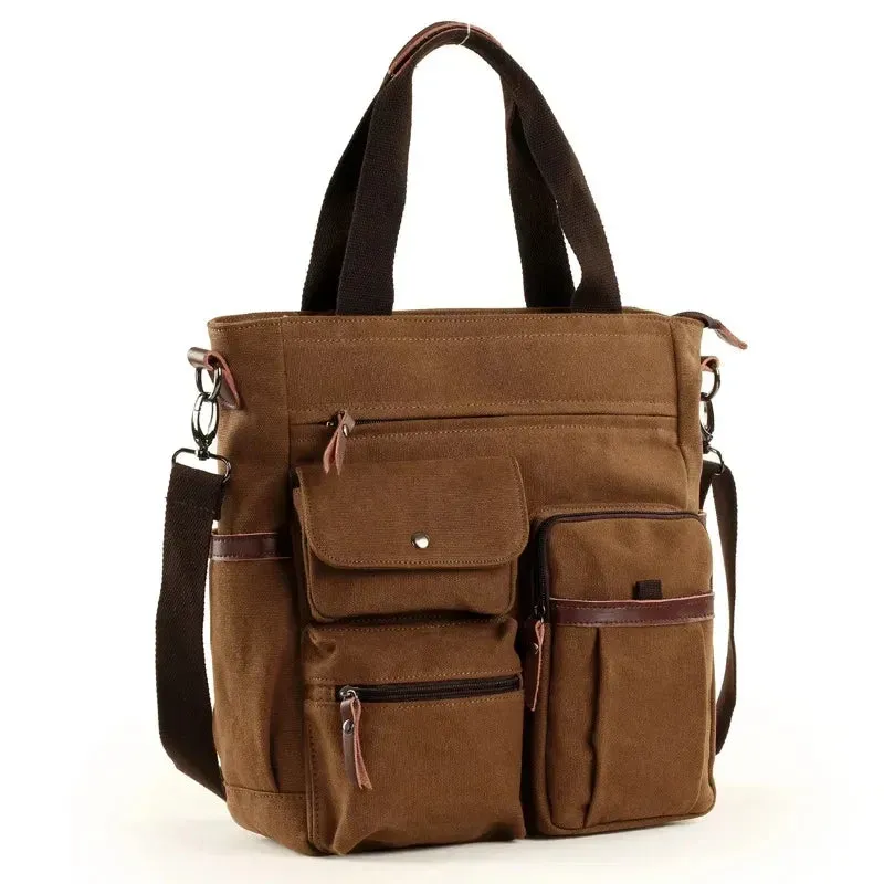 Mon Sacoche Messager Toile sacoche homme marron poches
