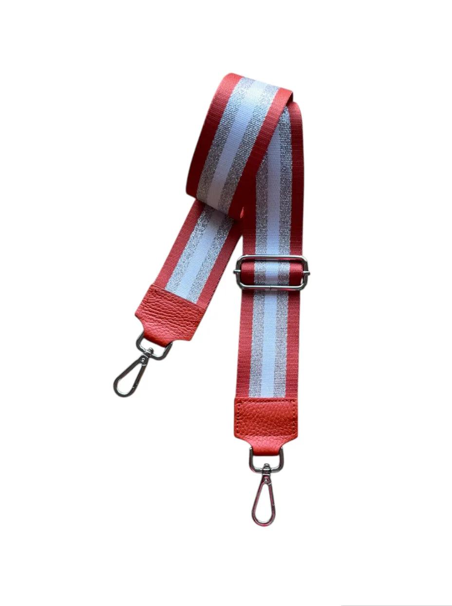 Hexagone Cuir Anse Rayure anse sac orange lurex doré