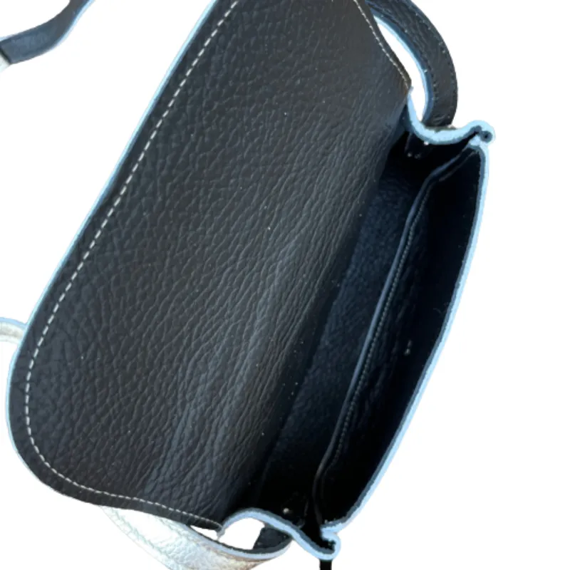 Hexagone Cuir Copine sac bandoulière cuir noir amovible