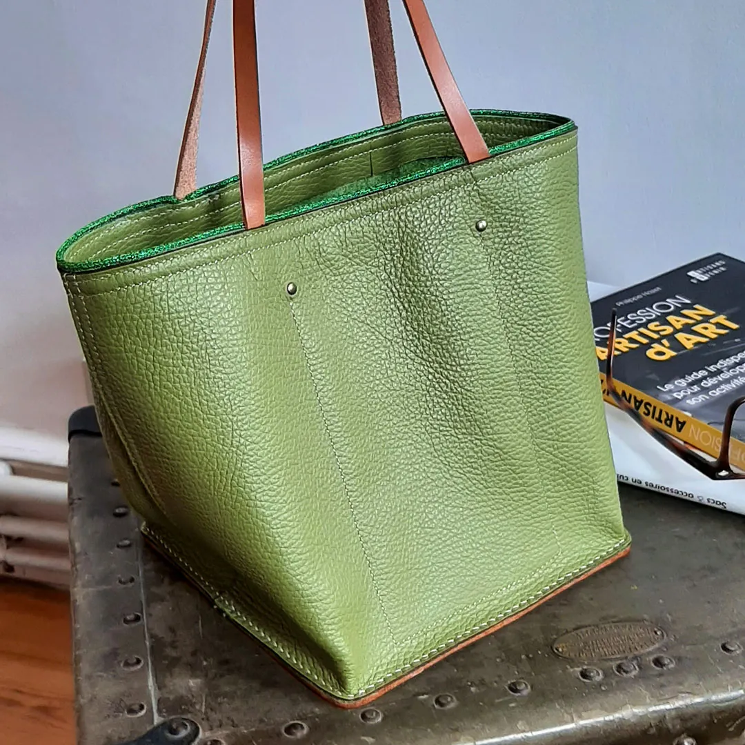 Atelier Anne R sac Quadrate cabas cuir grainé