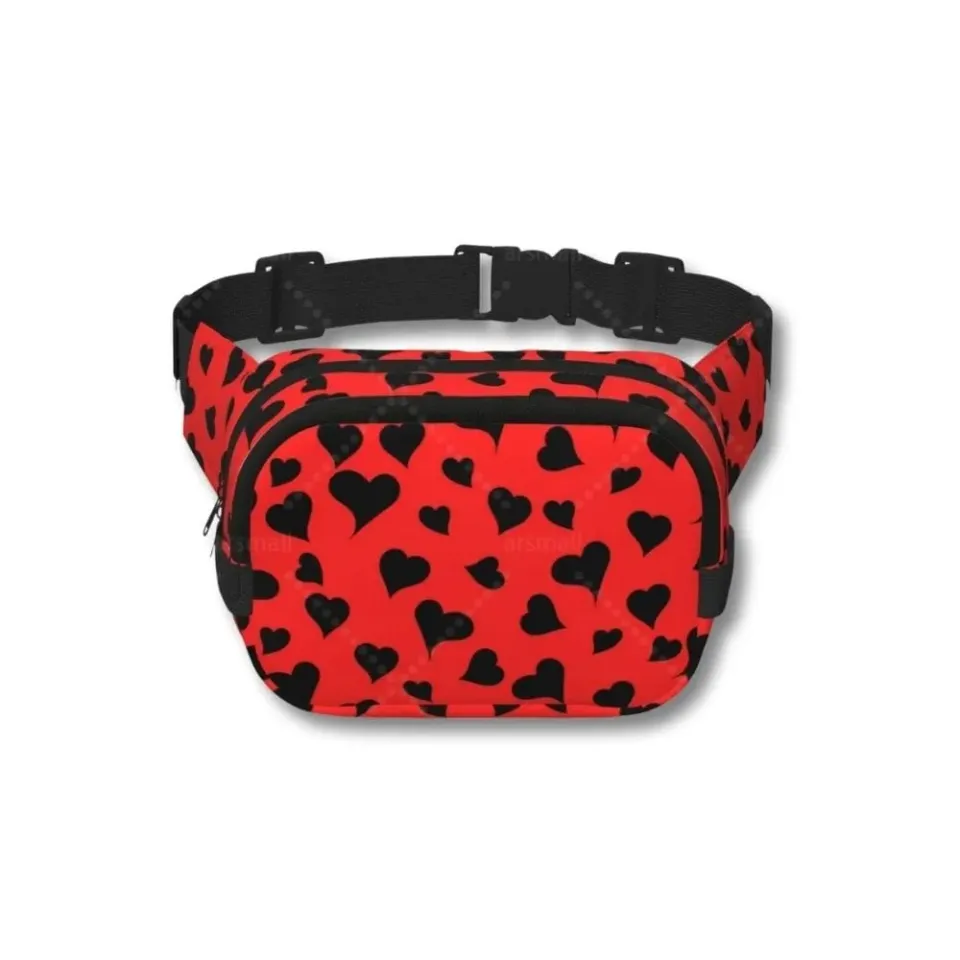 Maison Sacoches Love banane rouge femme motif cœur