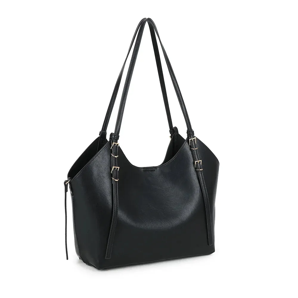 Gallantry Élance sac cabas noir lisse