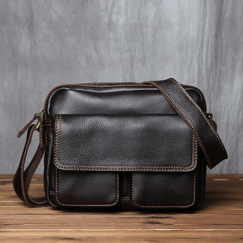 Mon Sacoche Messenger sacoche cuir homme marron foncé vintage