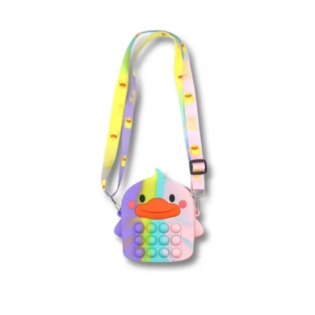 Maison Sacoches Ducky Sac Enfant Pop It Violet Silicone 13 cm