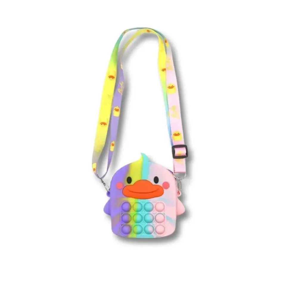 Maison Sacoches Ducky Sac Enfant Pop It Violet Silicone 13 cm