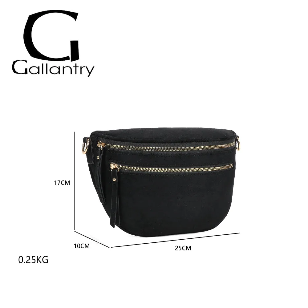 Gallantry Paris Léna Suédine sac banane noir suédine