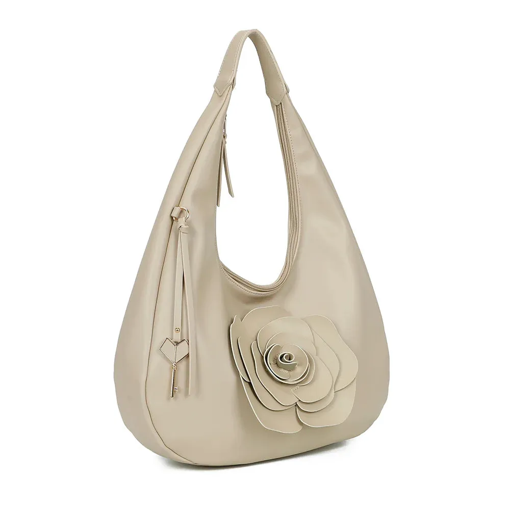 Gallantry Paris Fleur de Lune sac hobo épaule noir