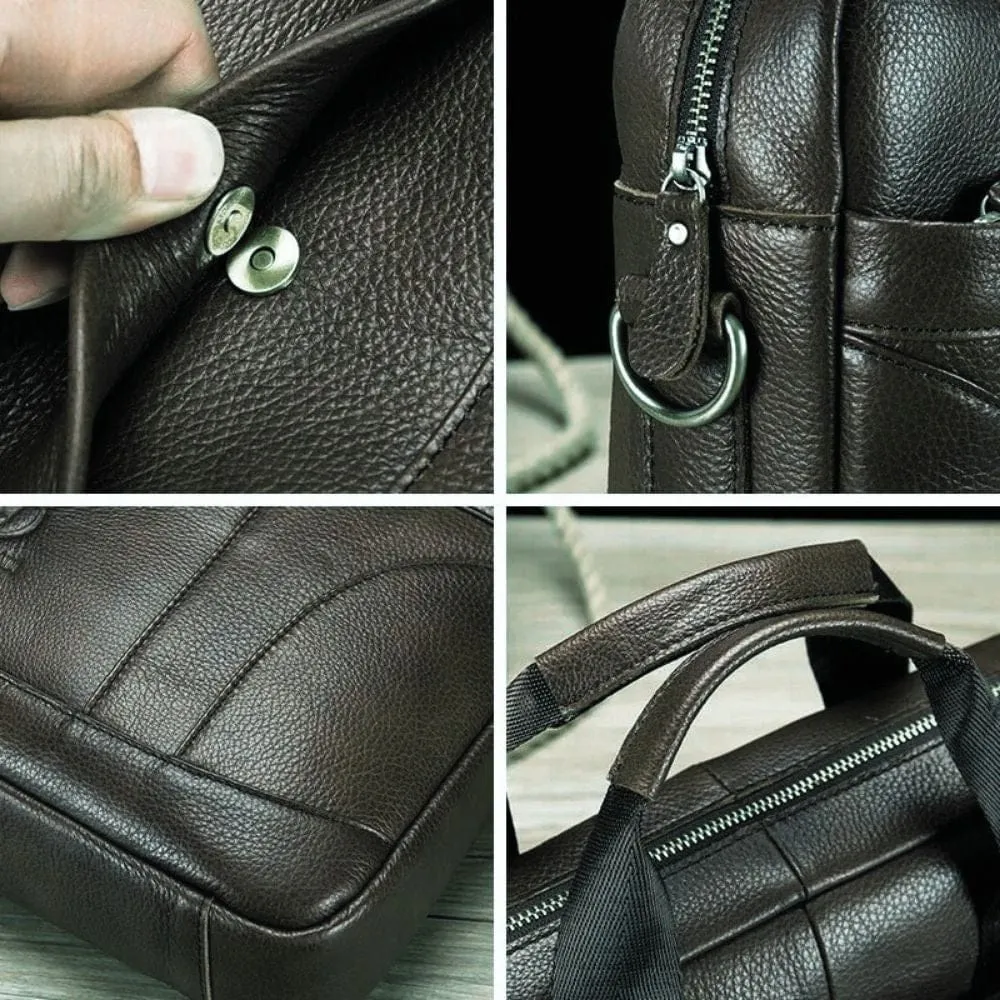 Maison Sacoches Bullcaptain sacoche cuir brun 15 pouces