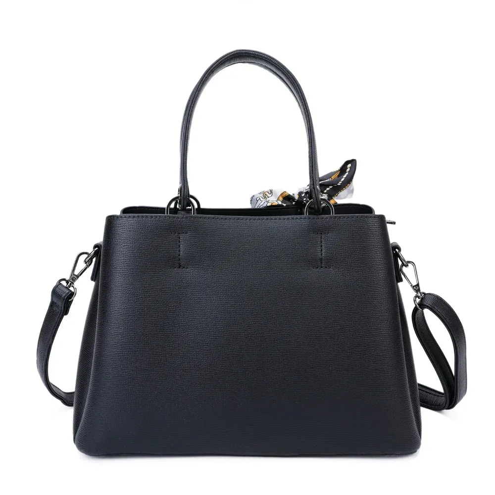 Gallantry Coquette sac à main noir à pompon foulard