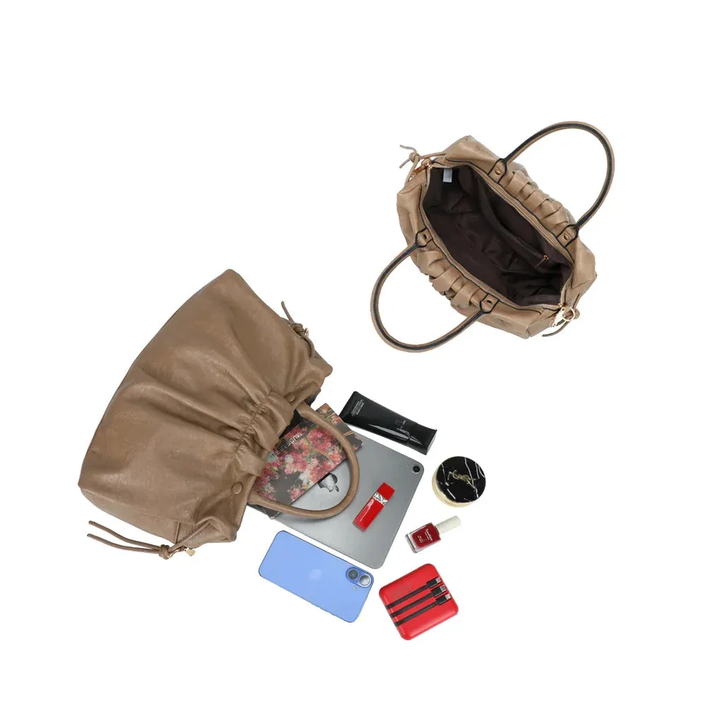 Gallantry Paris Le Minimaliste sac à main taupe foncé froncé