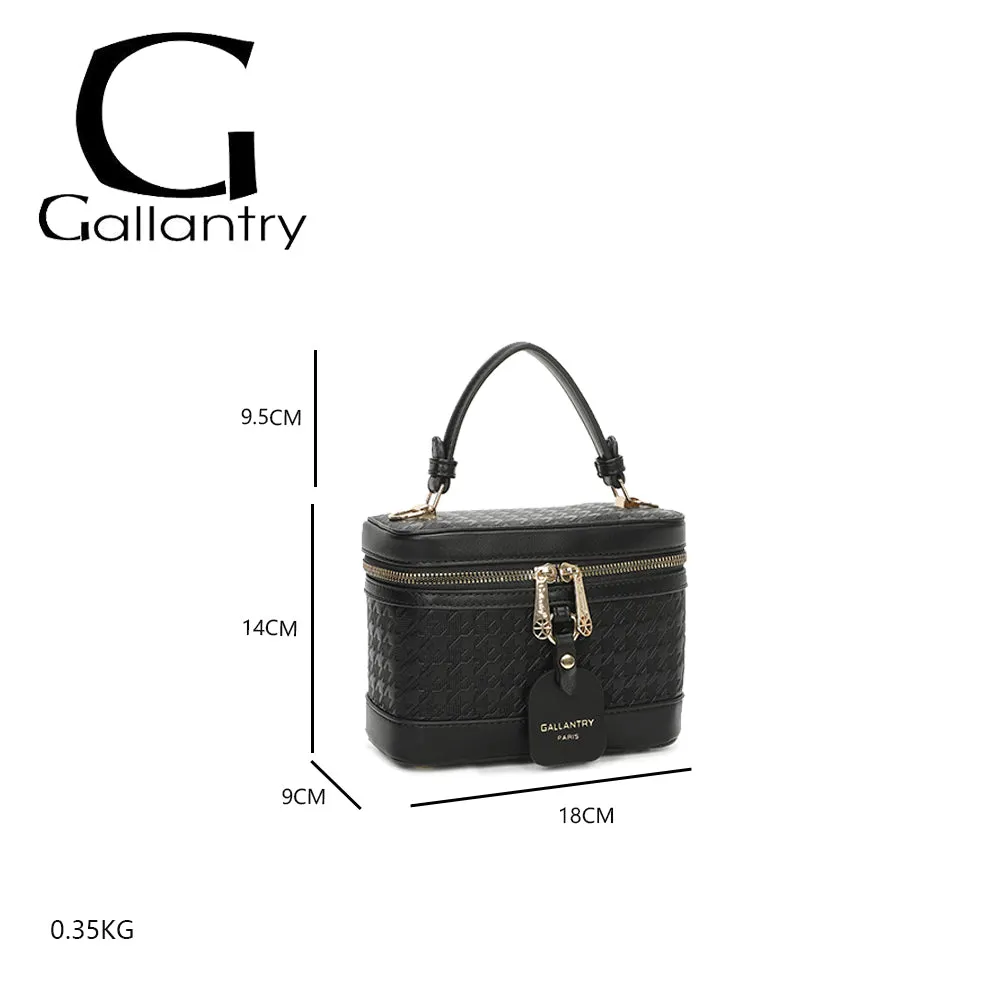 Gallantry Paris Le Bambino petit sac vanity Noir pied-de-poule