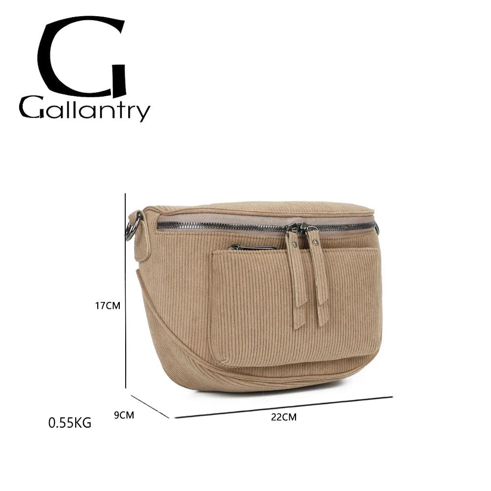 Gallantry Le Sacha sac banane taupe velours côtelé
