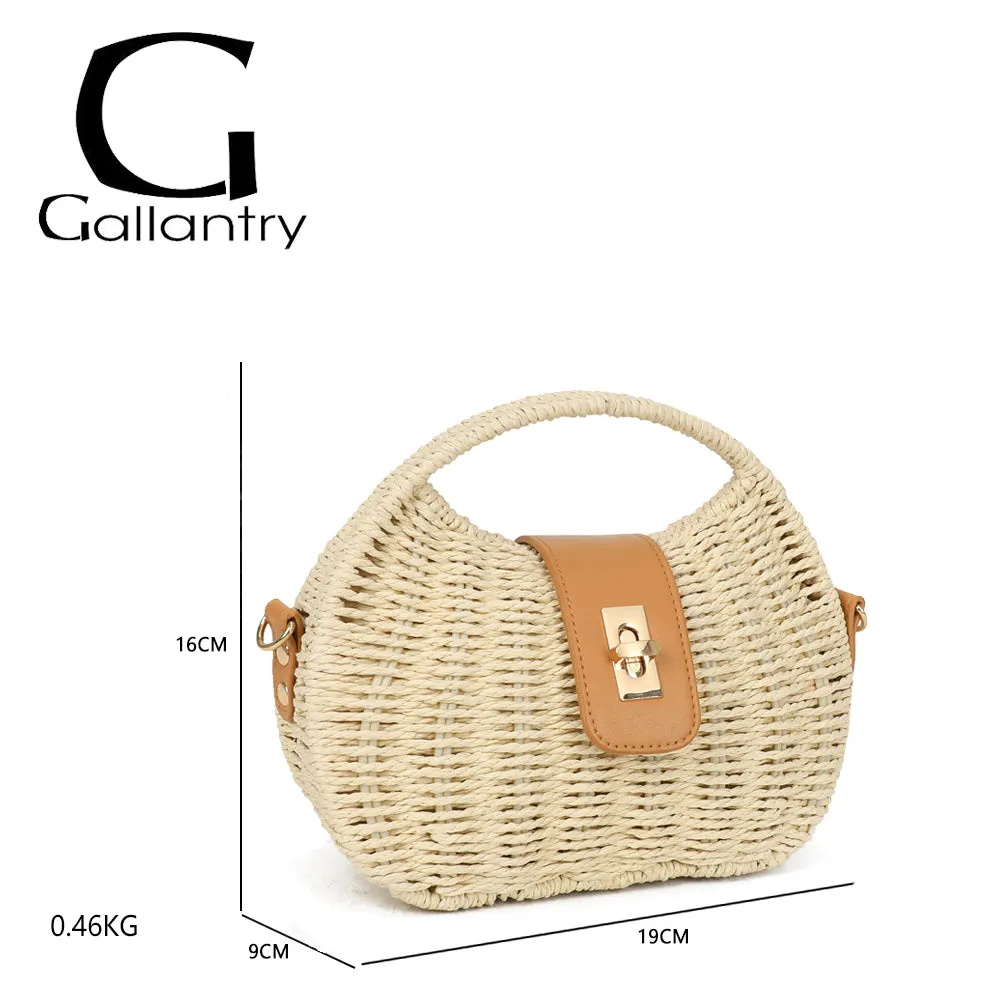 Gallantry Paris Palma sac main beige paille