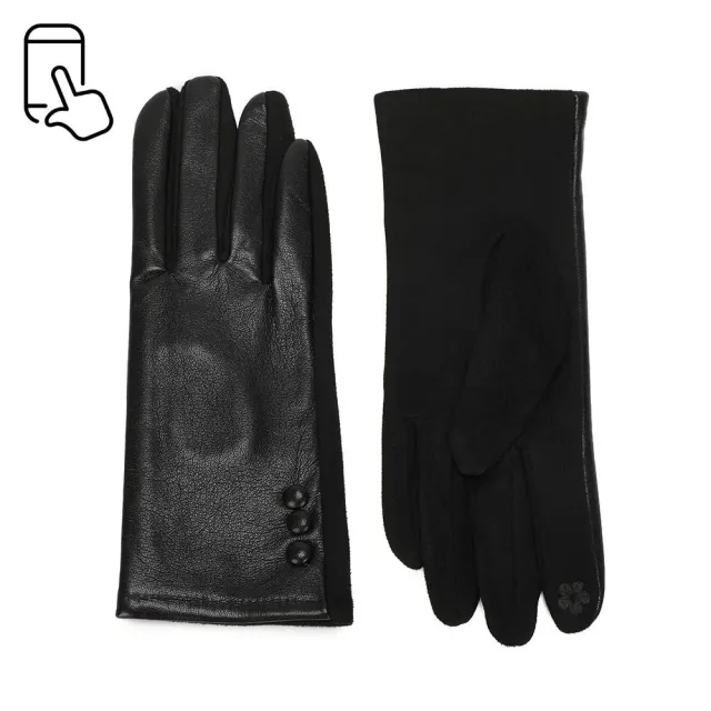 Gallantry Paris Bouton Chic gants tactiles hiver noir